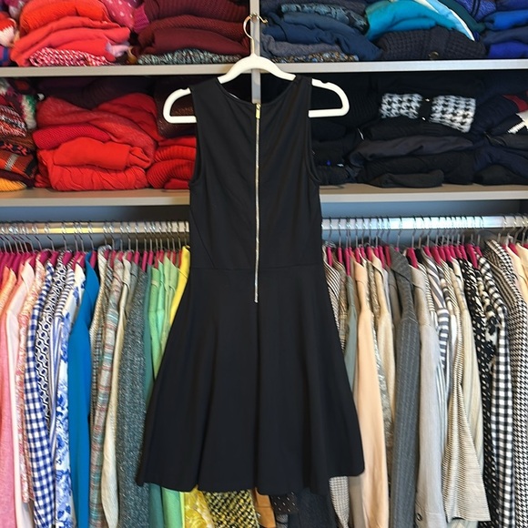 French Connection black mesh cut out exposed back zipper skater dress size 4 NWT - Picture 3 of 3